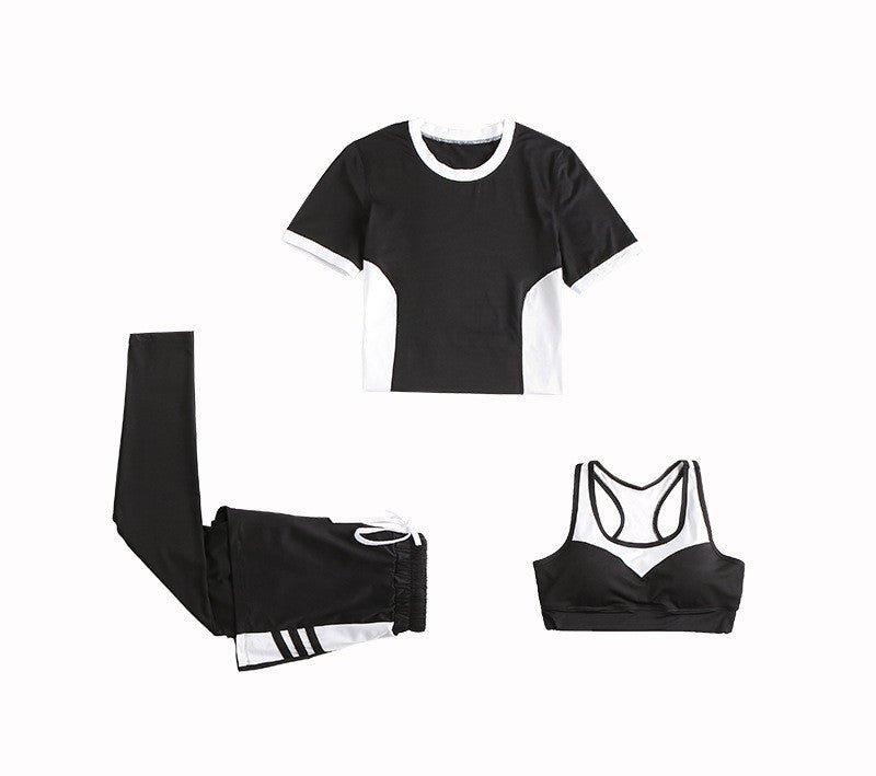 Vêtements de yoga pour femmes, nouvelle combinaison, filet rouge, vêtements de sport de course, cinq pièces, ample, loisirs, fitness, vente en gros d'usine