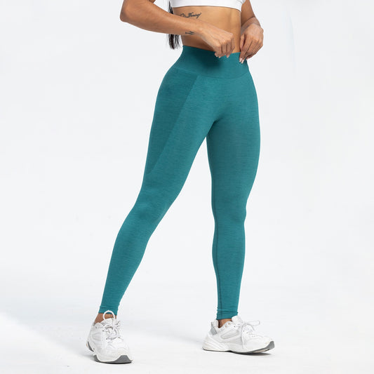 Pantalones deportivos de fitness para mujer, pantalones de yoga de cintura alta con elevación de cadera sin costuras