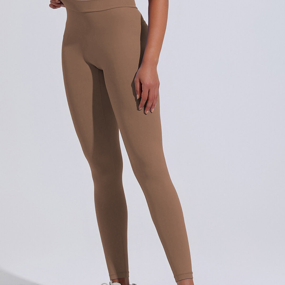 Pantalon de yoga sans couture taille haute pour femme, couleur unie, rehaussant les hanches, pour sports de plein air