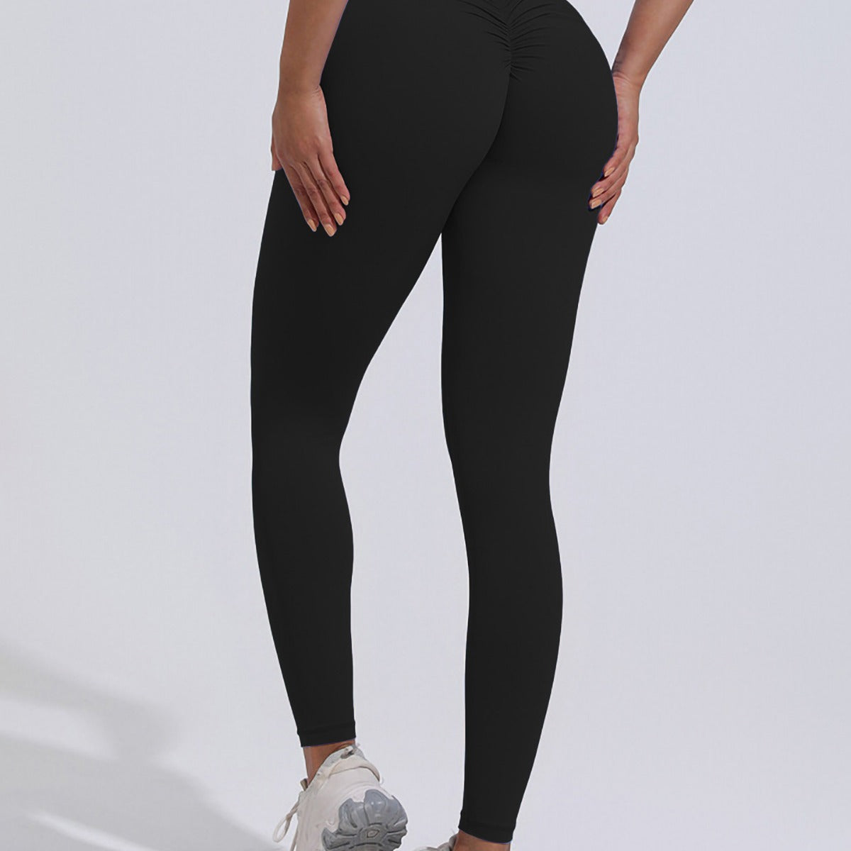 Pantalon de yoga sans couture taille haute pour femme, couleur unie, rehaussant les hanches, pour sports de plein air