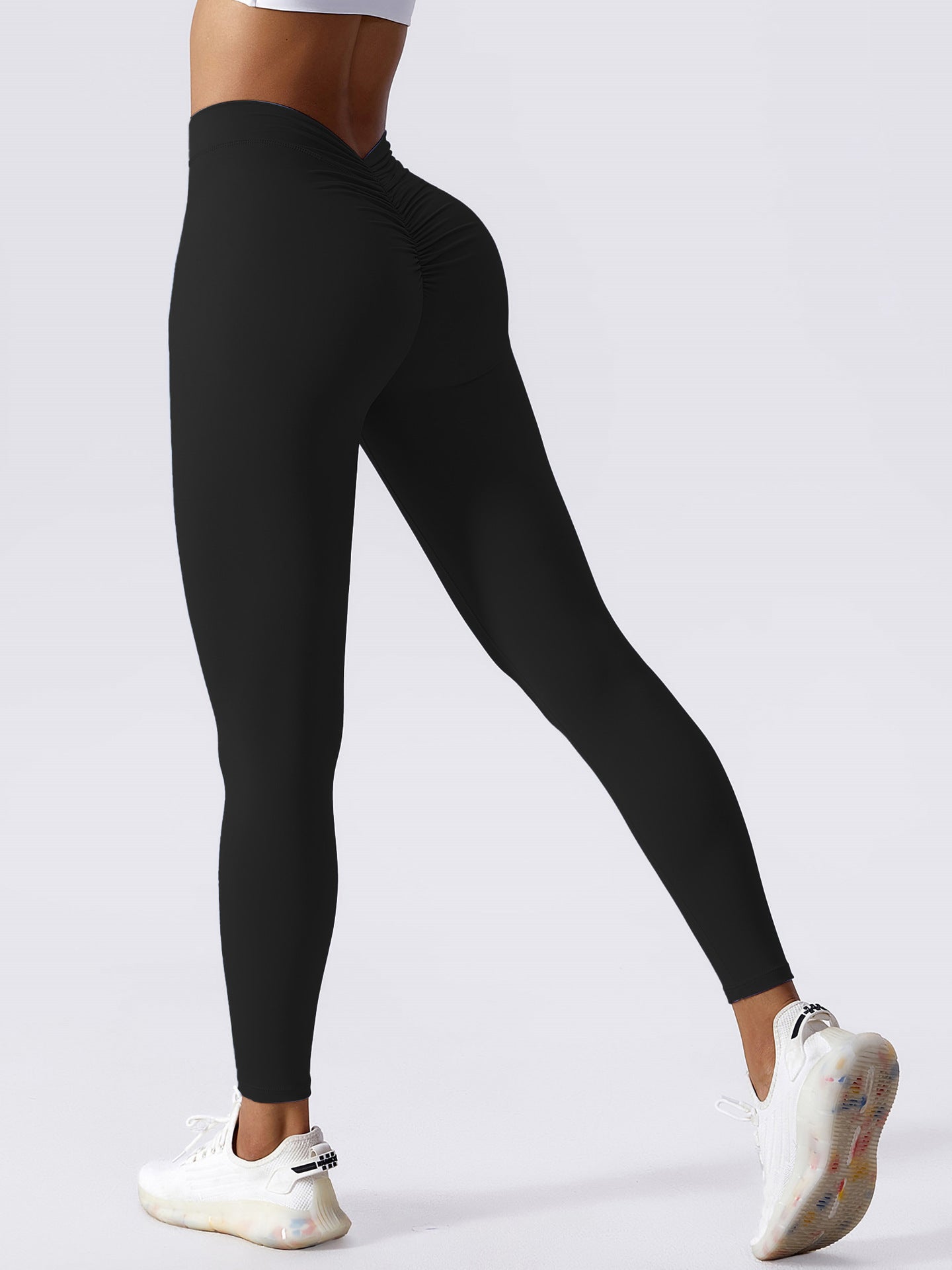 Pantalon de yoga sans couture taille haute pour femme, couleur unie, rehaussant les hanches, pour sports de plein air